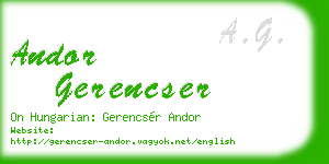 andor gerencser business card